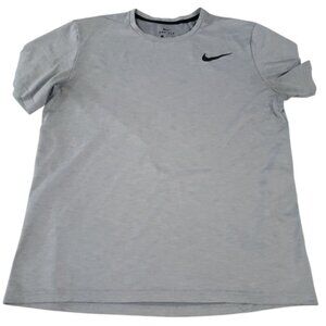 Nike Dri-Fit Mens Gray Short Sleeve Scoop Neck Top Large